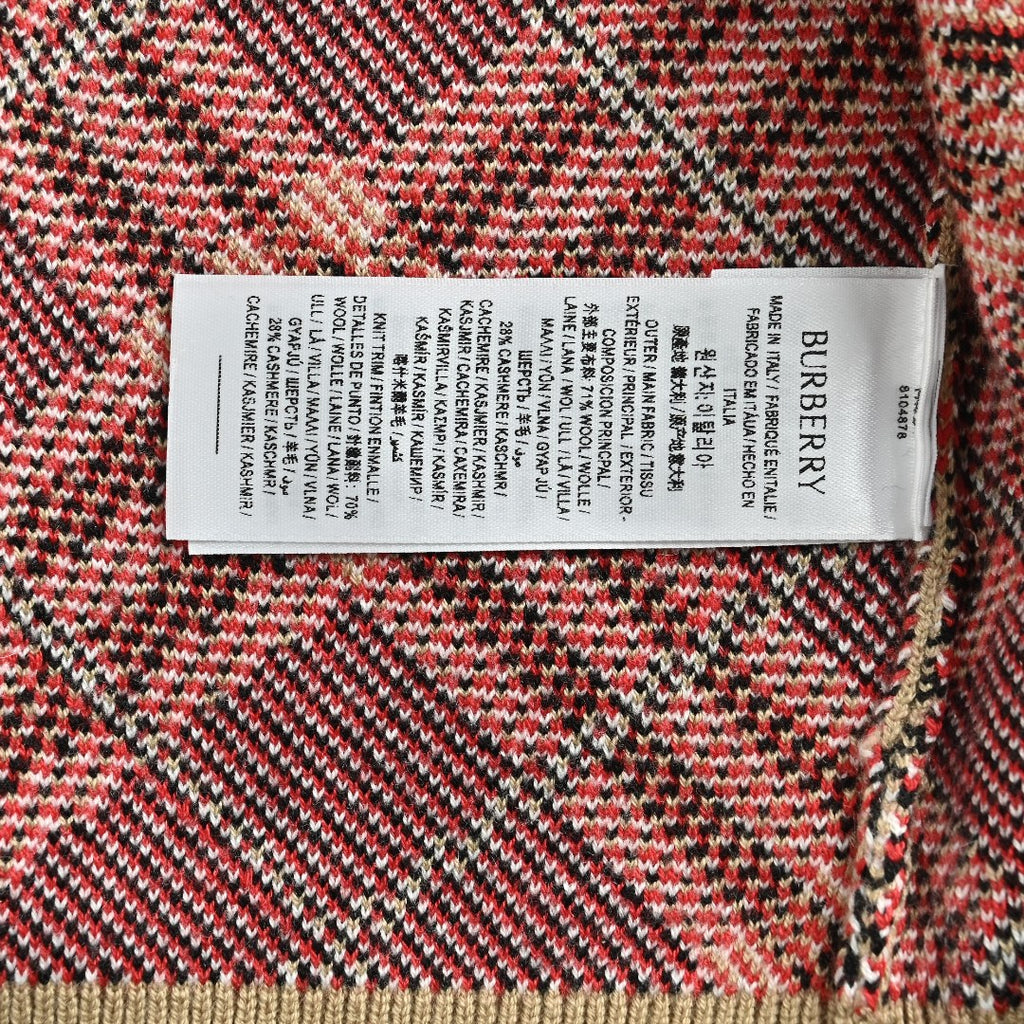 Burberry BBR Diamond Check Knit Cardigan — Archive Camel