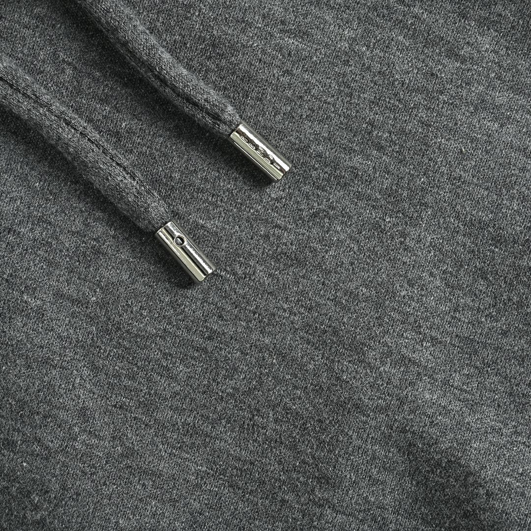 Fendi FD FF Monogram-Lined Zip Hoodie — Charcoal Grey