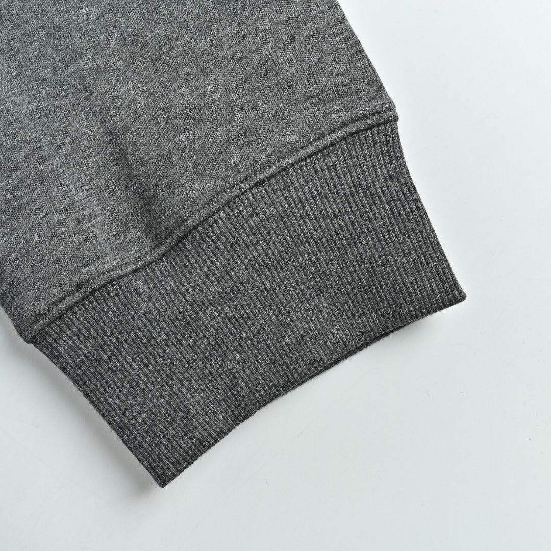 Fendi FD FF Monogram-Lined Zip Hoodie — Charcoal Grey