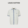 Louis Vuitton Pocket Badge Embroidered Knit Short-Sleeve Shirt — White