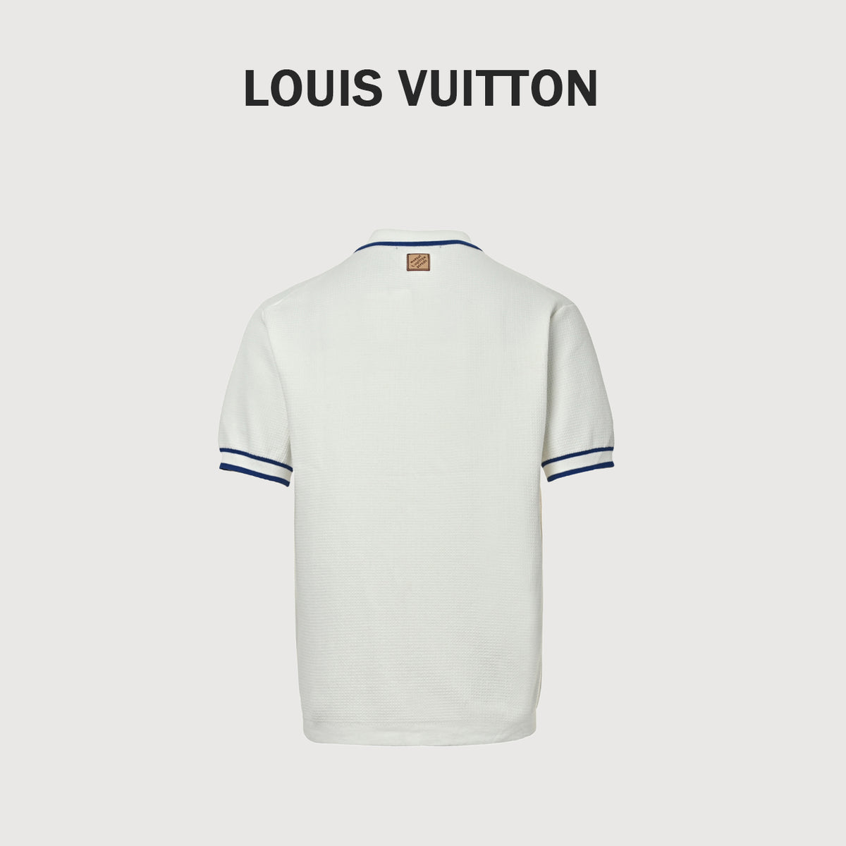 Louis Vuitton Pocket Badge Embroidered Knit Short-Sleeve Shirt — White