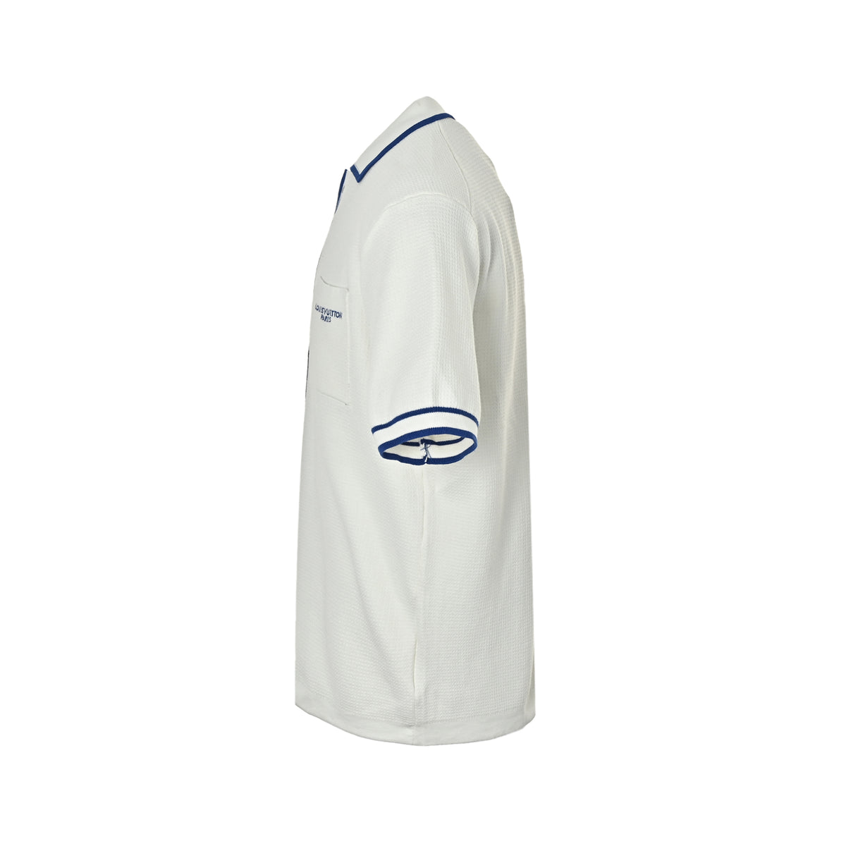 Louis Vuitton Pocket Badge Embroidered Knit Short-Sleeve Shirt — White