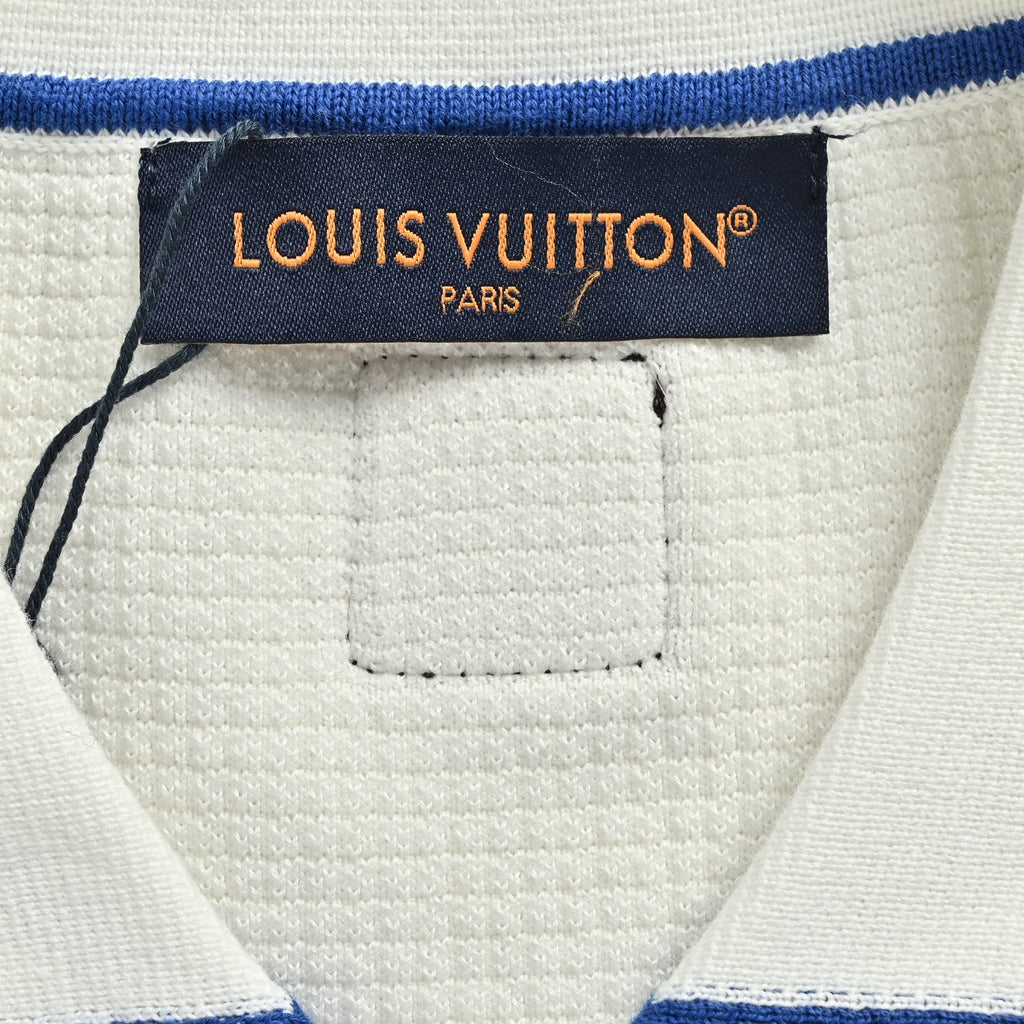 Louis Vuitton Pocket Badge Embroidered Knit Short-Sleeve Shirt — White