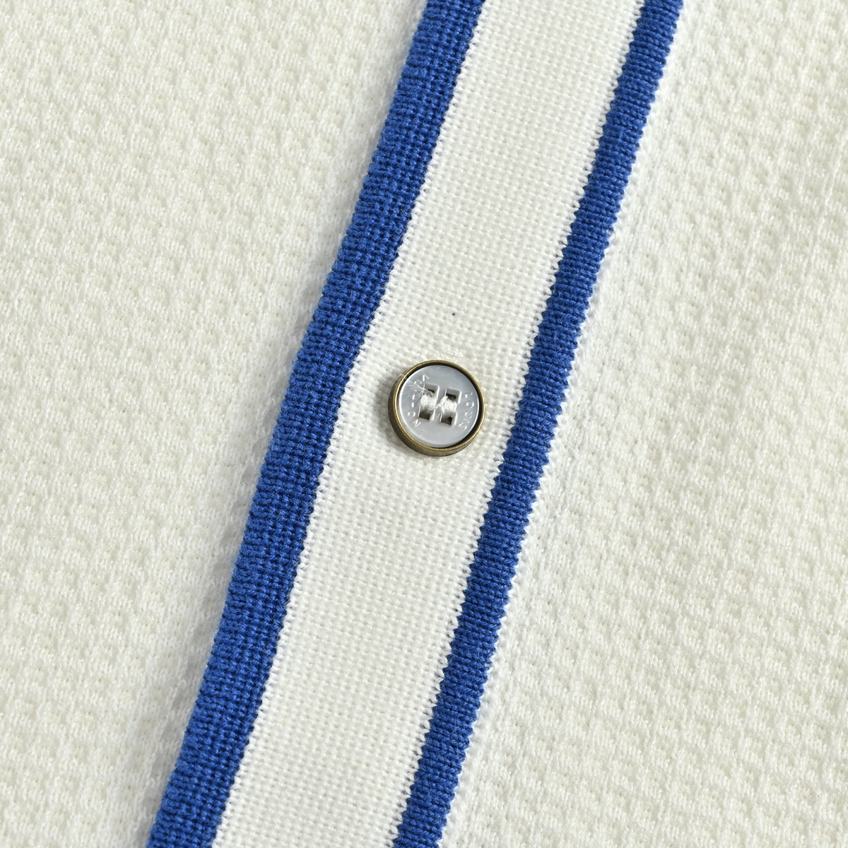 Louis Vuitton Pocket Badge Embroidered Knit Short-Sleeve Shirt — White