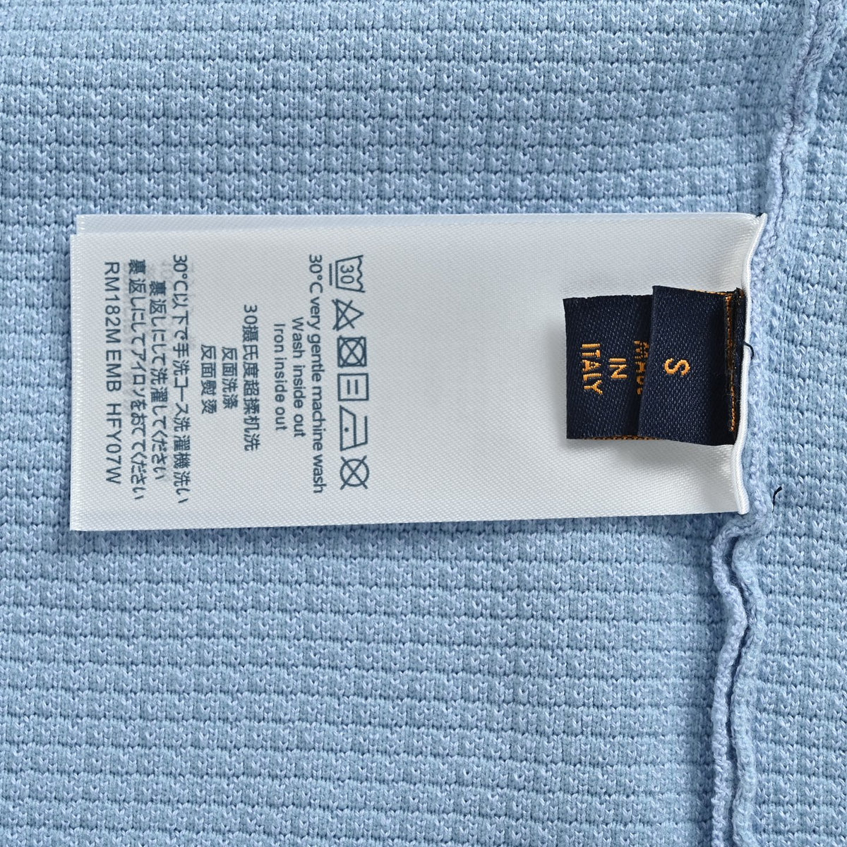 Louis Vuitton Pocket Badge Embroidered Knit Short-Sleeve Shirt — Light Blue