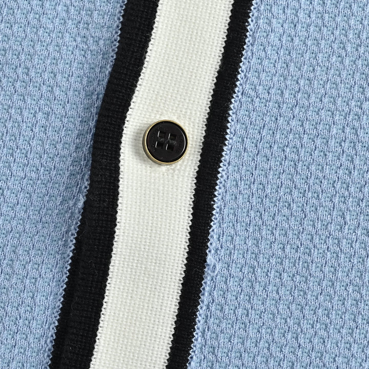 Louis Vuitton Pocket Badge Embroidered Knit Short-Sleeve Shirt — Light Blue
