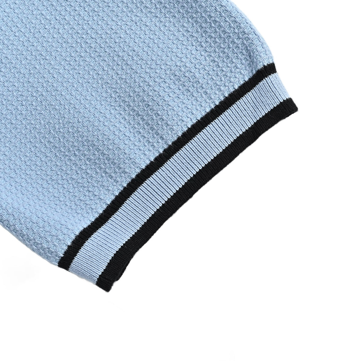 Louis Vuitton Pocket Badge Embroidered Knit Short-Sleeve Shirt — Light Blue