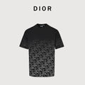 Dior Gradient All-Over Oblique Silver Thread Short-Sleeve T-Shirt — Black