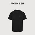 Moncler 26SS Silk Sleeve-Badge Knit Short-Sleeve T-Shirt — Black