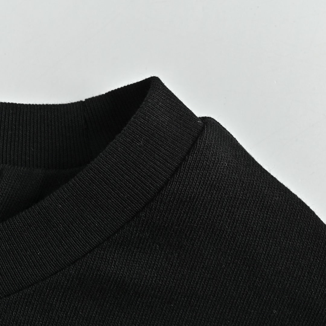 Moncler 26SS Silk Sleeve-Badge Knit Short-Sleeve T-Shirt — Black