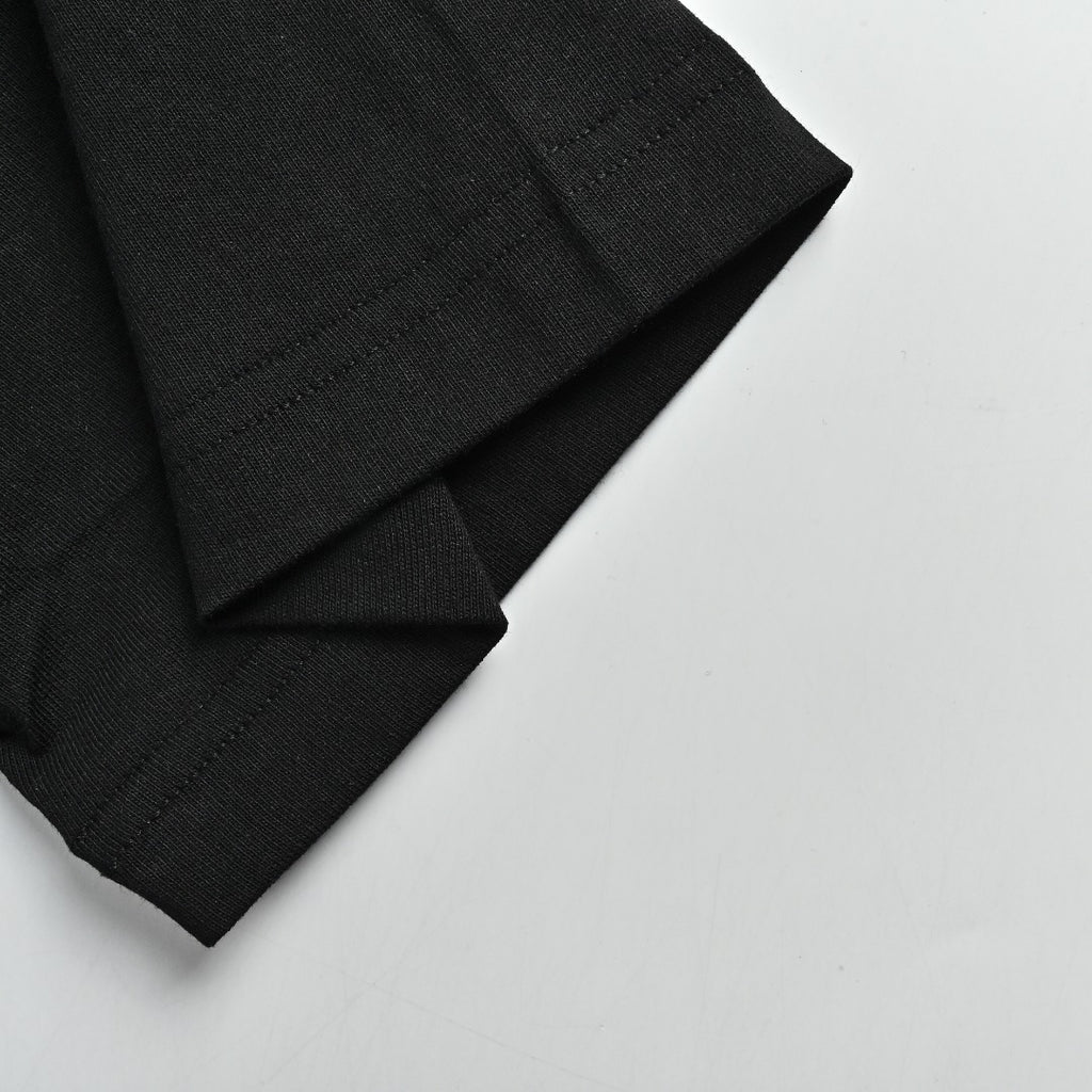Moncler 26SS Silk Sleeve-Badge Knit Short-Sleeve T-Shirt — Black