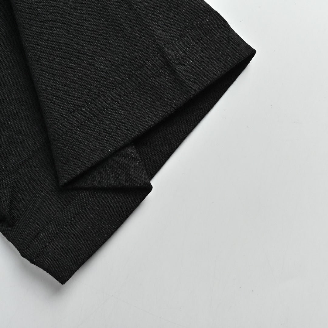 Moncler 26SS Silk Sleeve-Badge Knit Short-Sleeve T-Shirt — Black