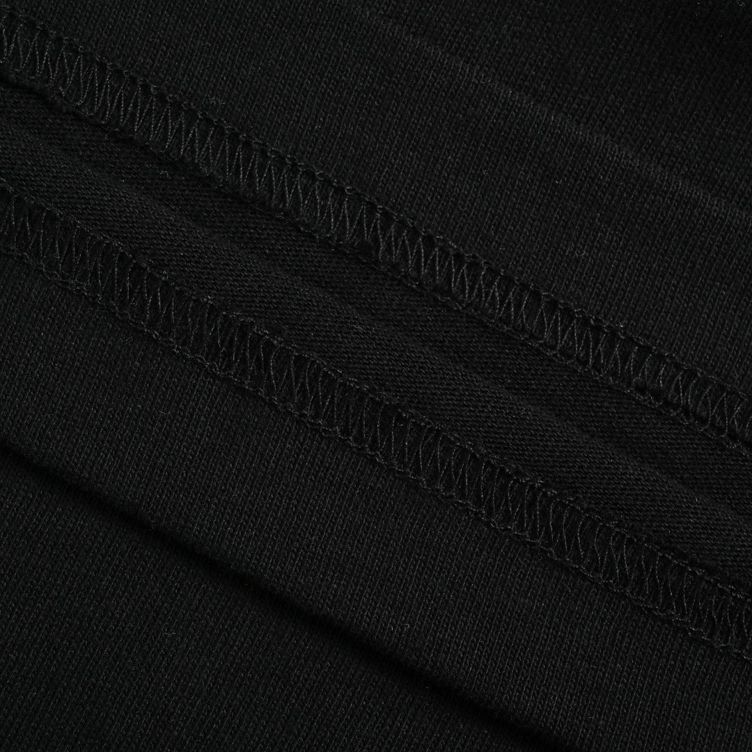 Moncler 26SS Silk Sleeve-Badge Knit Short-Sleeve T-Shirt — Black