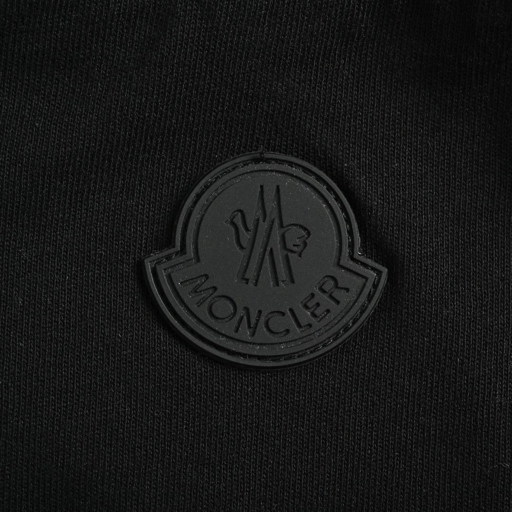 Moncler 26SS Silk Sleeve-Badge Knit Short-Sleeve T-Shirt — Black