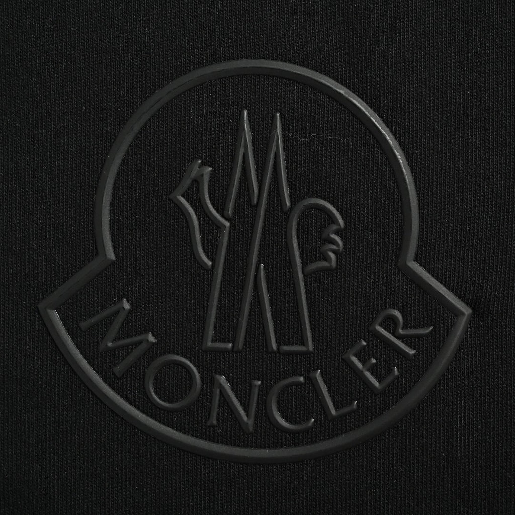 Moncler MC Tonal Rubber 3D Crest Badge Short-Sleeve T-Shirt — Black