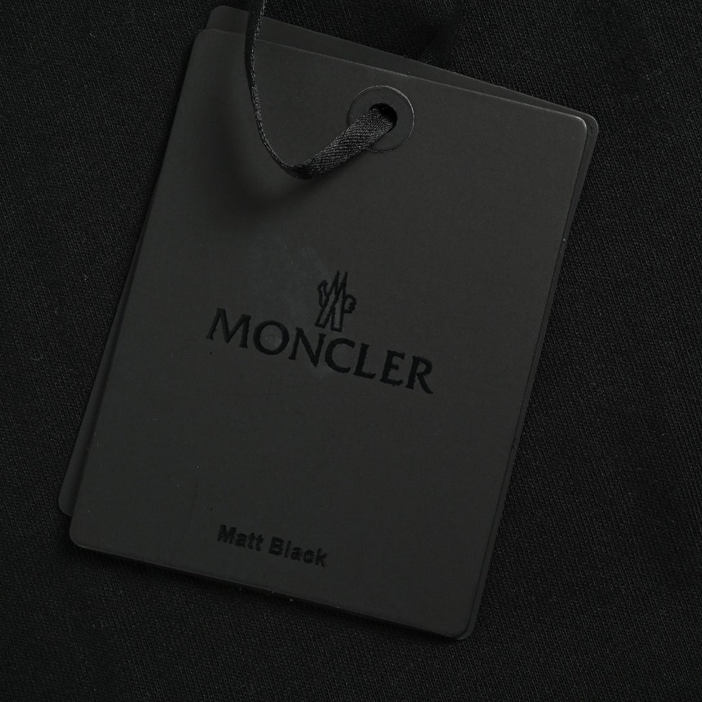 Moncler MC Tonal Rubber 3D Crest Badge Short-Sleeve T-Shirt — Black