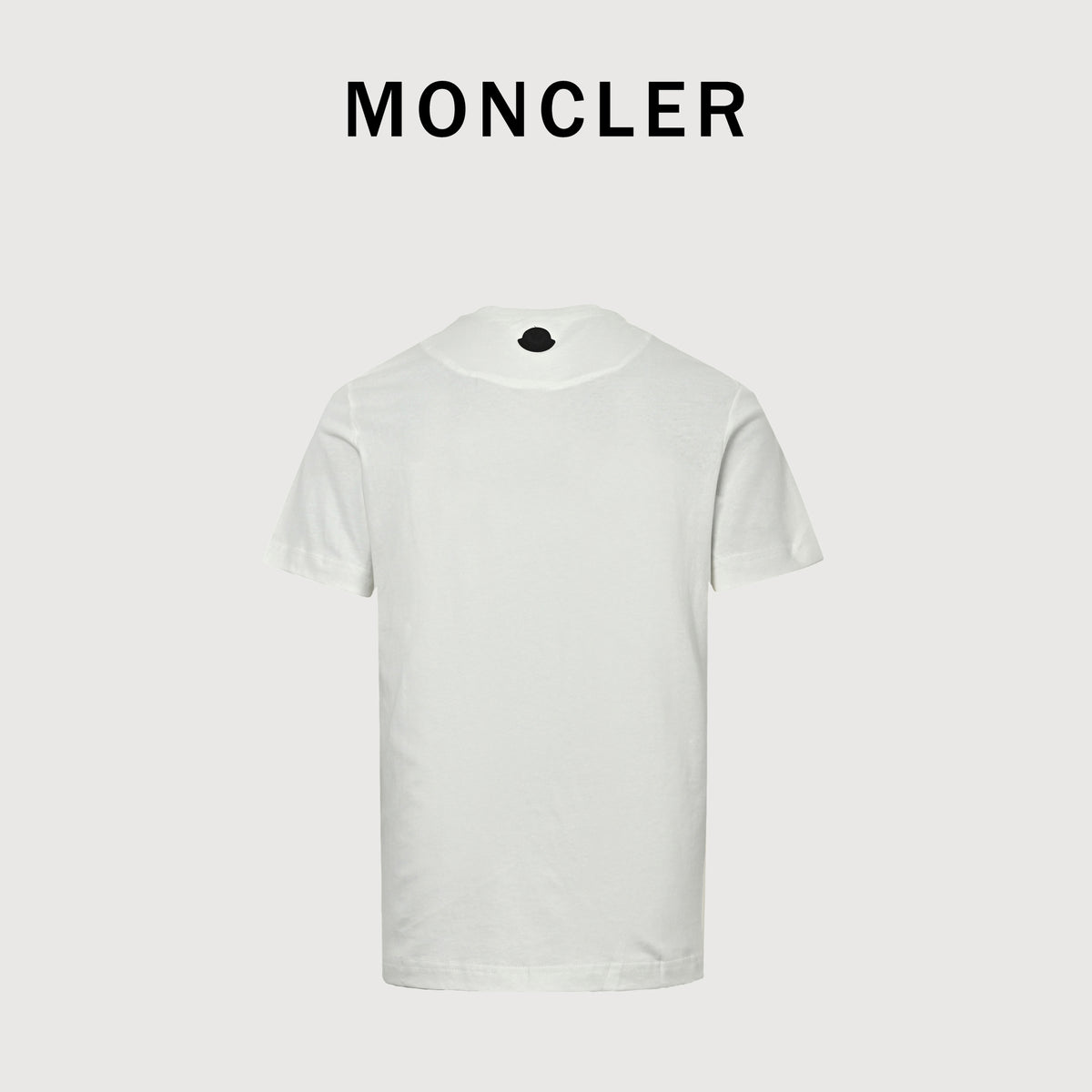Moncler MC Tonal Rubber 3D Crest Badge Short-Sleeve T-Shirt — White