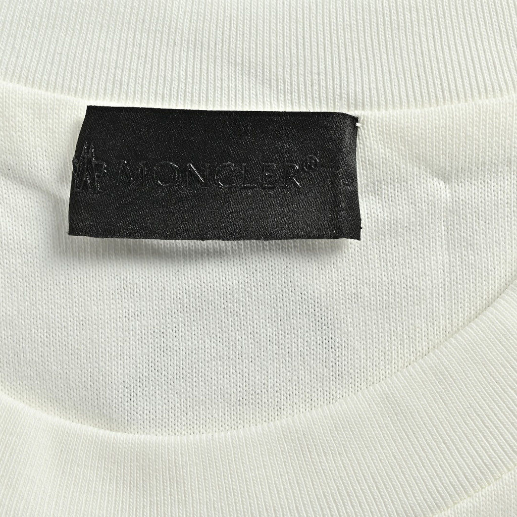 Moncler MC Tonal Rubber 3D Crest Badge Short-Sleeve T-Shirt — White