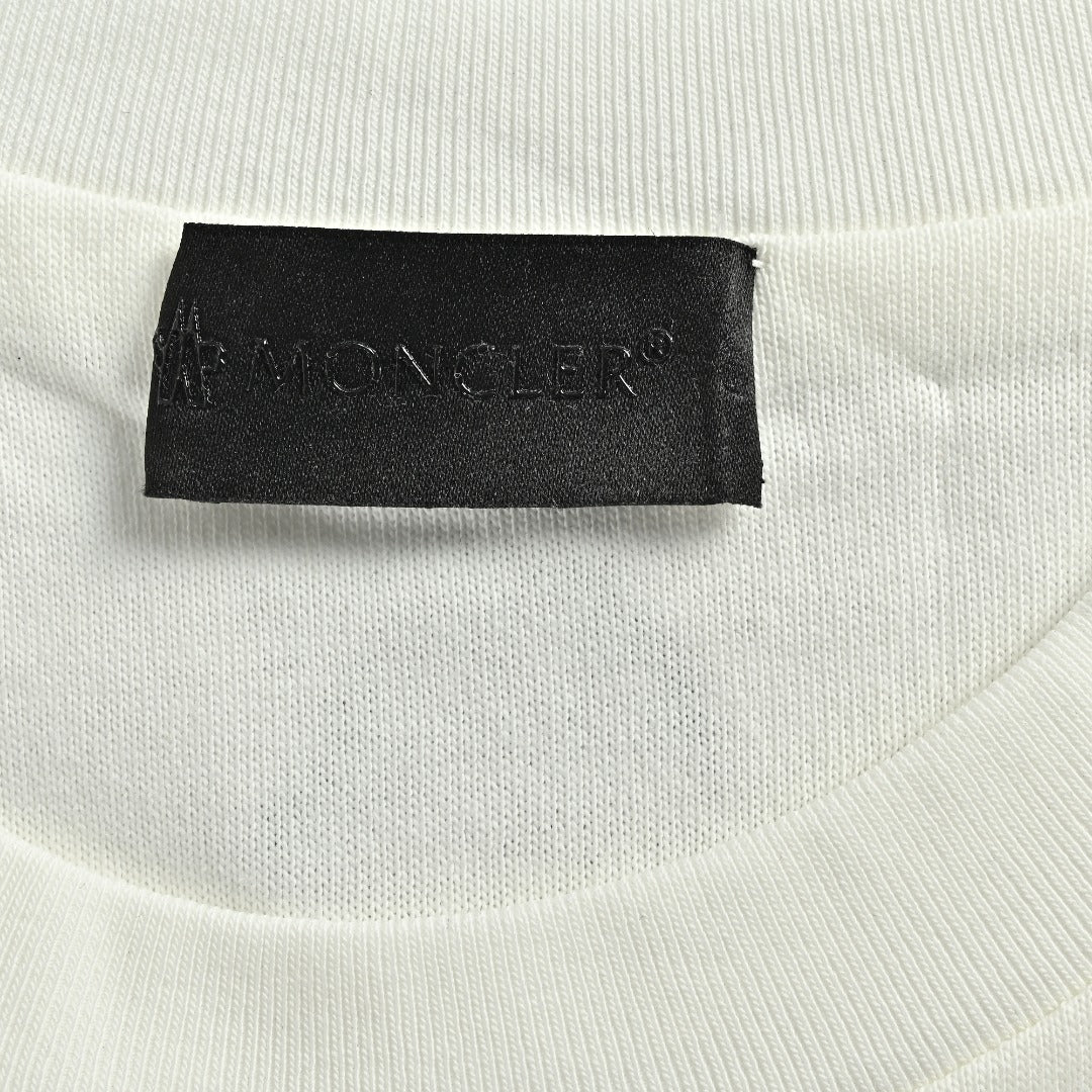 Moncler MC Tonal Rubber 3D Crest Badge Short-Sleeve T-Shirt — White