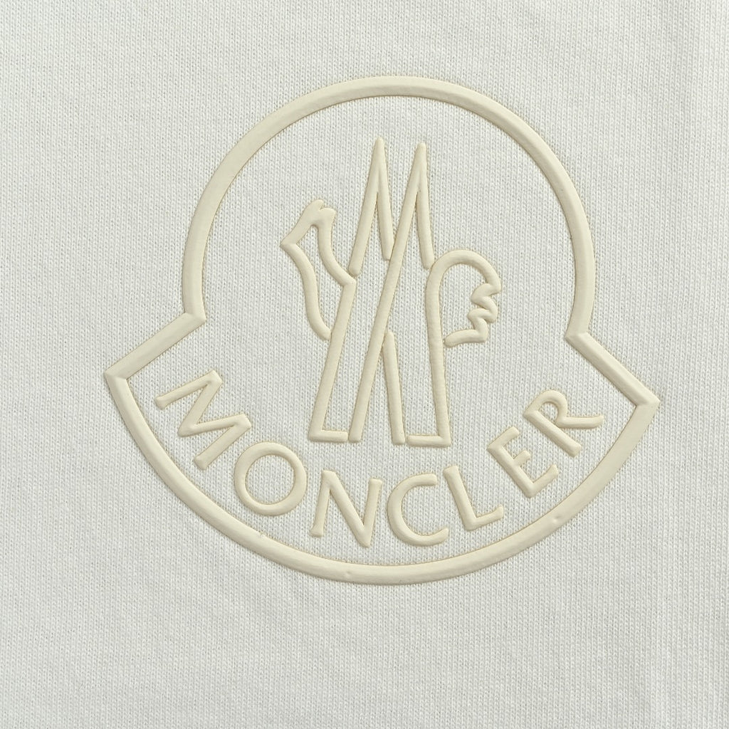 Moncler MC Tonal Rubber 3D Crest Badge Short-Sleeve T-Shirt — White