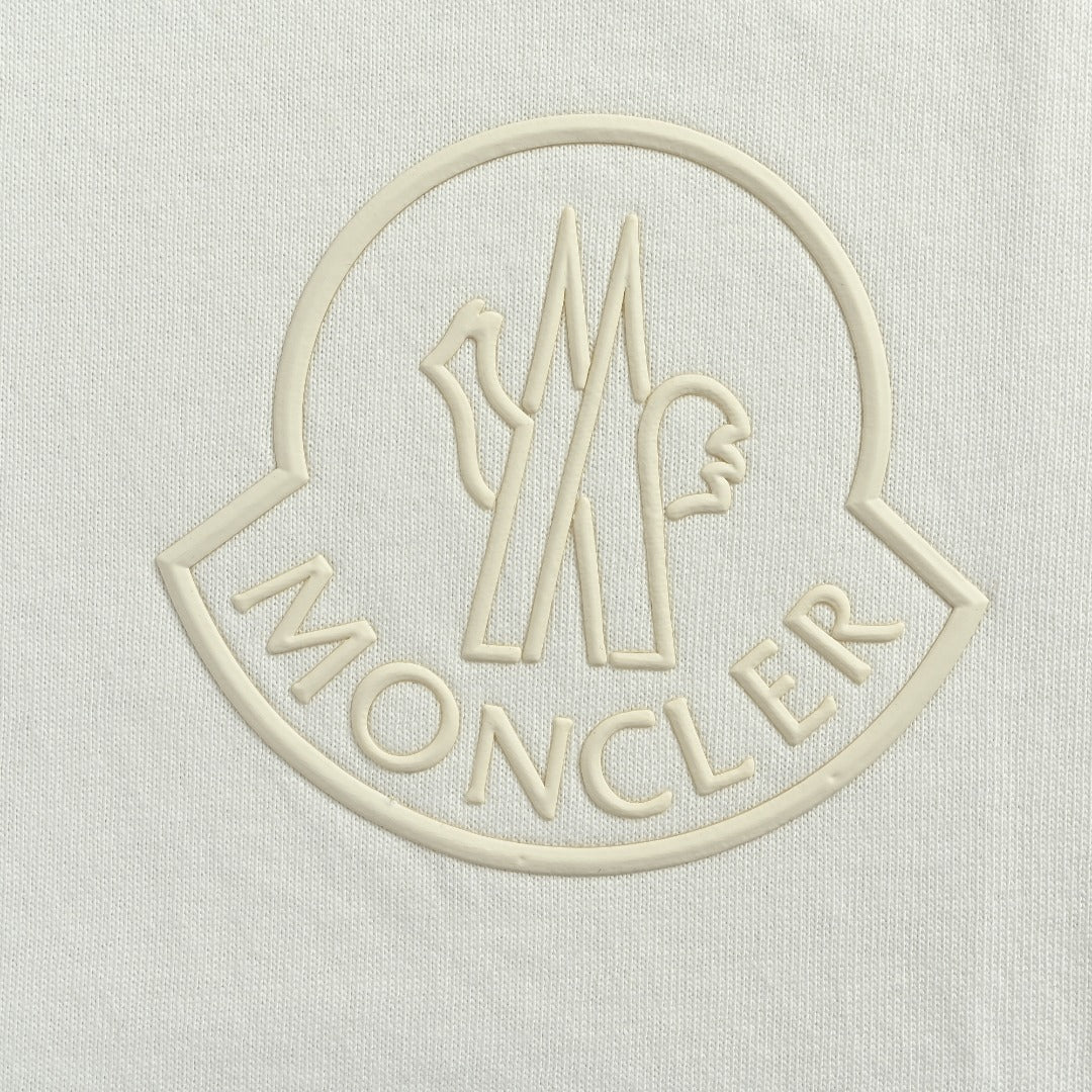 Moncler MC Tonal Rubber 3D Crest Badge Short-Sleeve T-Shirt — White