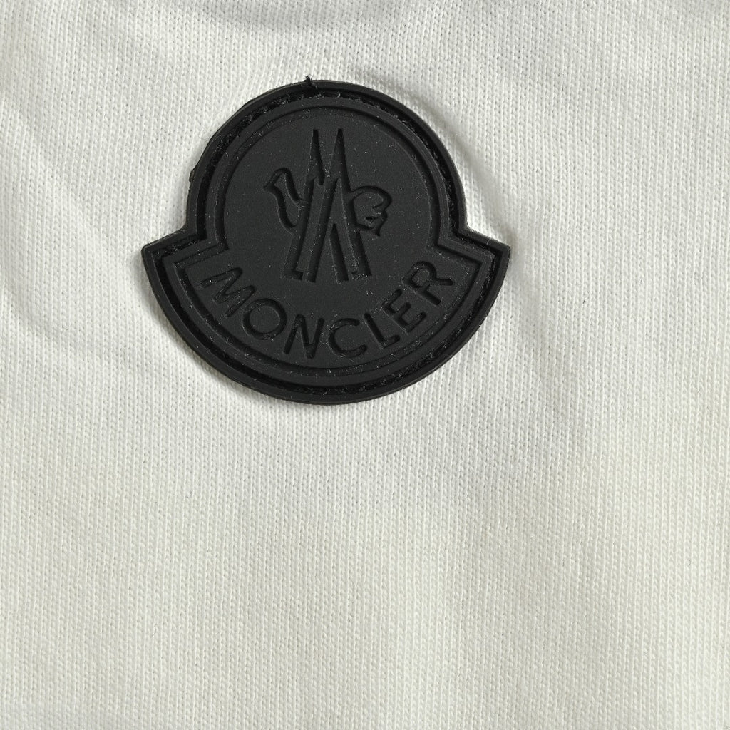 Moncler MC Tonal Rubber 3D Crest Badge Short-Sleeve T-Shirt — White