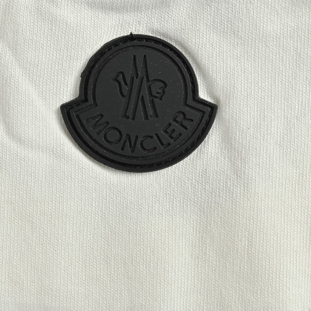 Moncler MC Tonal Rubber 3D Crest Badge Short-Sleeve T-Shirt — White