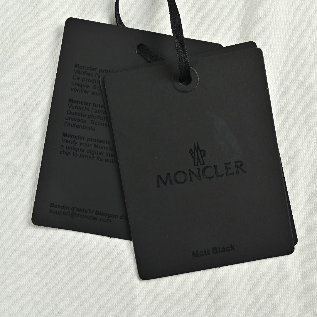 Moncler MC Tonal Rubber 3D Crest Badge Short-Sleeve T-Shirt — White
