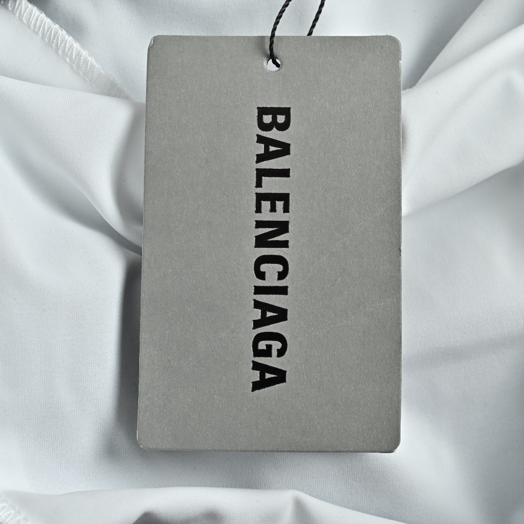 Balenciaga BLCG Reflective Series 6B Faux Two-Piece Spliced Sport Shorts — Black