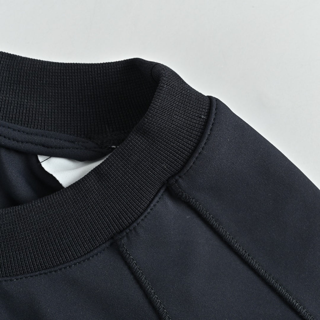 Balenciaga BLCG Reflective Series 6B Faux Two-Piece Spliced Sport Long-Sleeve T-Shirt — Black/Silver