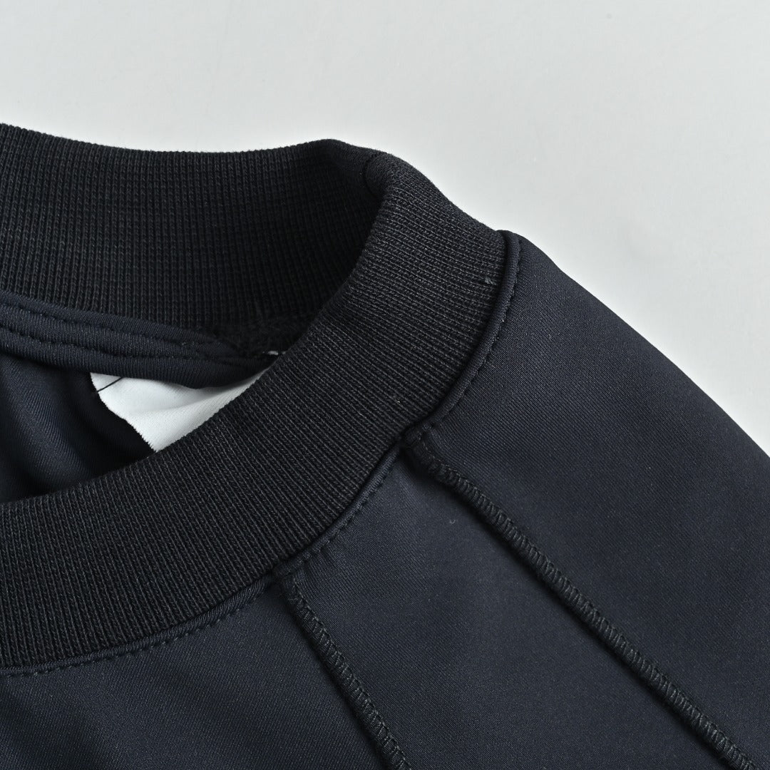 Balenciaga BLCG Reflective Series 6B Faux Two-Piece Spliced Sport Long-Sleeve T-Shirt — Black/Silver