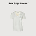 Ralph Lauren V-Neck Polo Pony Embroidered Short-Sleeve T-Shirt — White