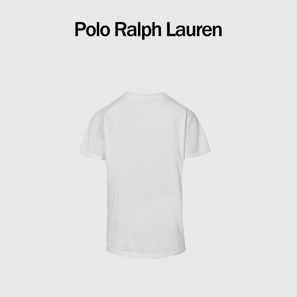 Ralph Lauren V-Neck Polo Pony Embroidered Short-Sleeve T-Shirt — White