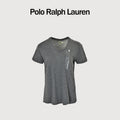 Ralph Lauren V-Neck Polo Pony Embroidered Short-Sleeve T-Shirt — Grey Marl