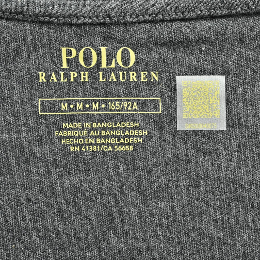 Ralph Lauren V-Neck Polo Pony Embroidered Short-Sleeve T-Shirt — Grey Marl