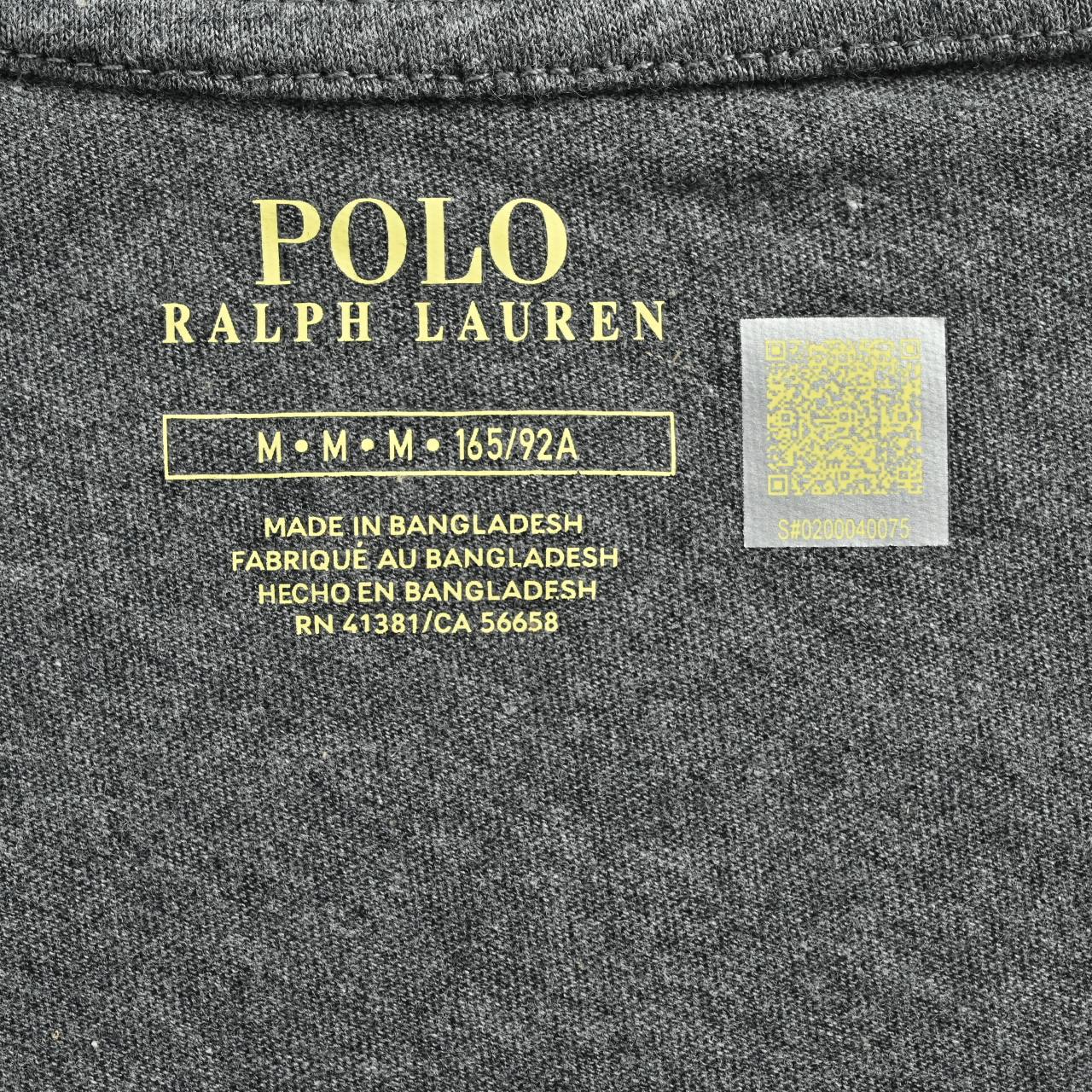Ralph Lauren V-Neck Polo Pony Embroidered Short-Sleeve T-Shirt — Grey Marl