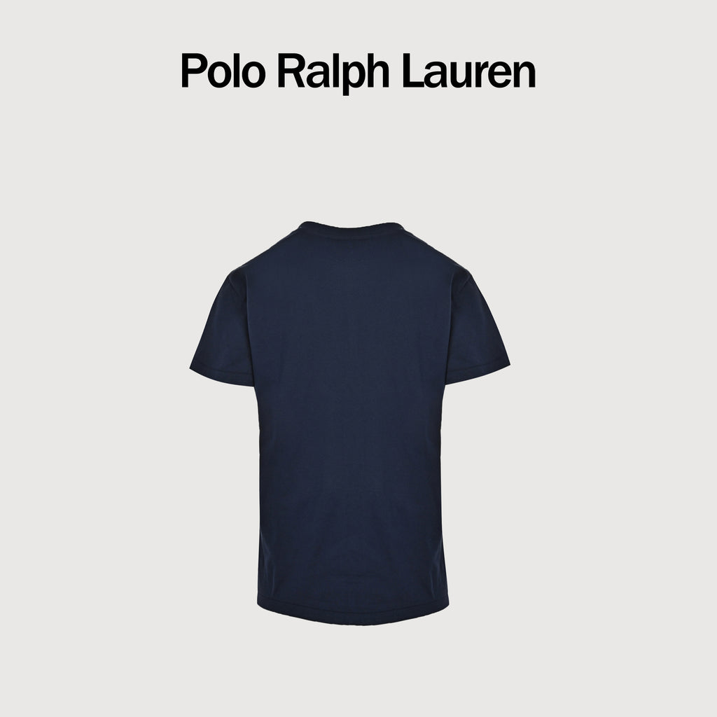 Ralph Lauren V-Neck Polo Pony Embroidered Short-Sleeve T-Shirt — Navy