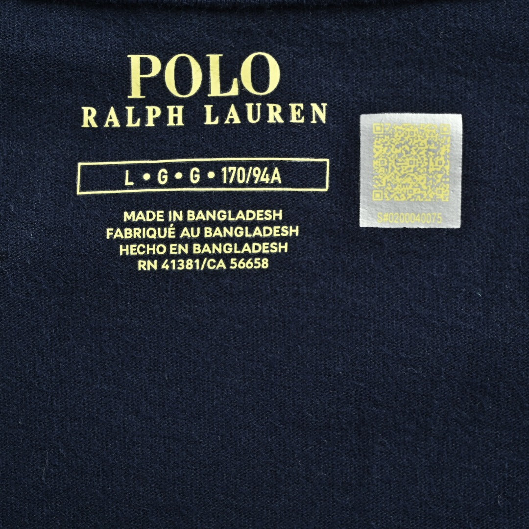 Ralph Lauren V-Neck Polo Pony Embroidered Short-Sleeve T-Shirt — Navy