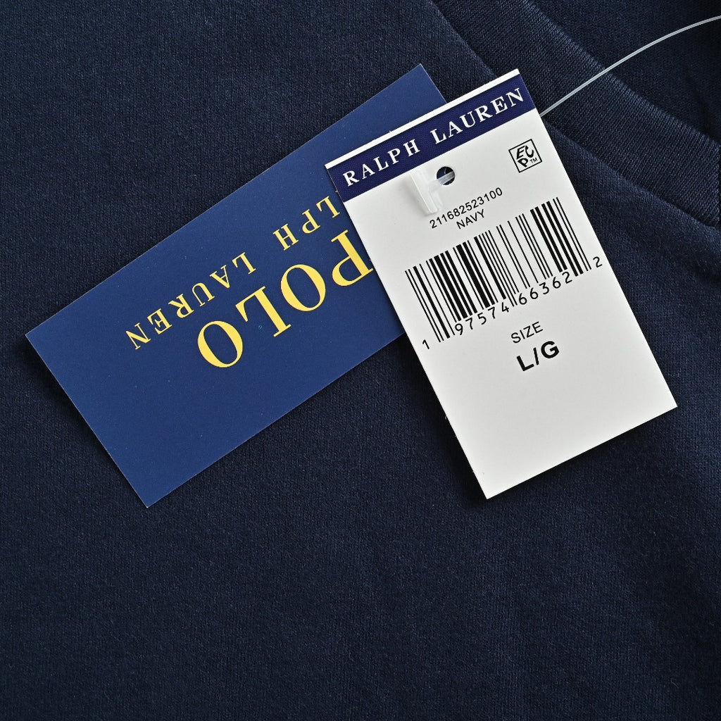 Ralph Lauren V-Neck Polo Pony Embroidered Short-Sleeve T-Shirt — Navy
