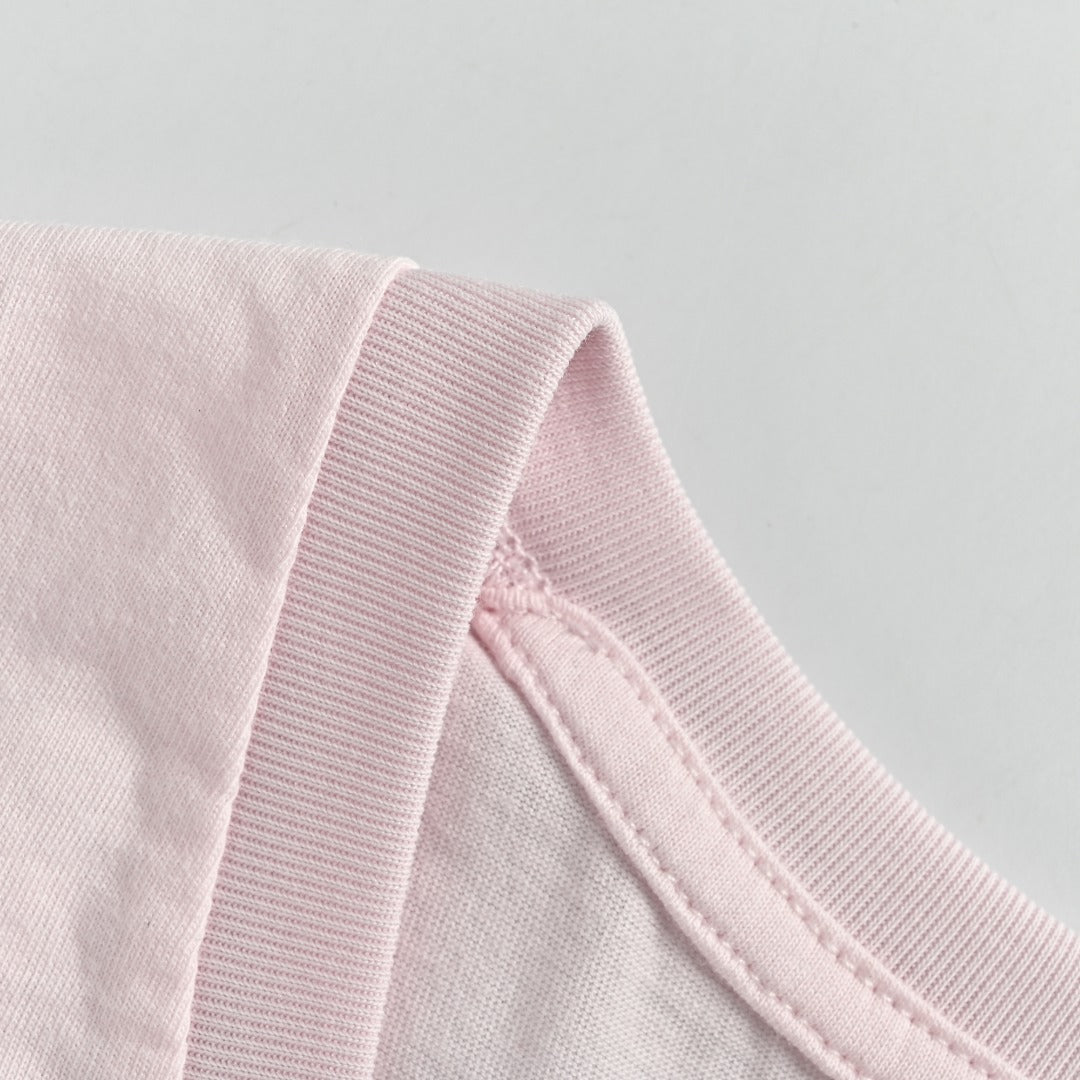 Ralph Lauren V-Neck Polo Pony Embroidered Short-Sleeve T-Shirt — Light Pink