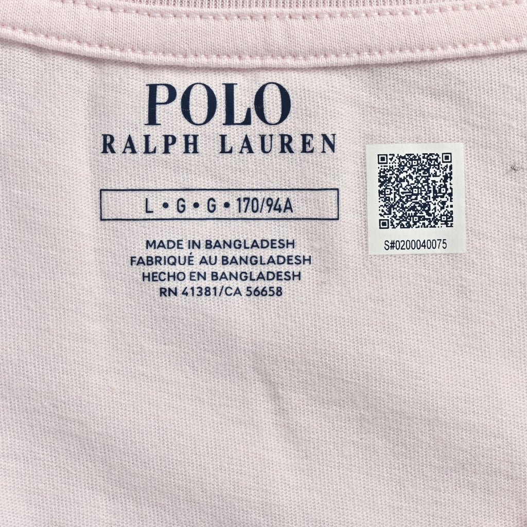 Ralph Lauren V-Neck Polo Pony Embroidered Short-Sleeve T-Shirt — Light Pink