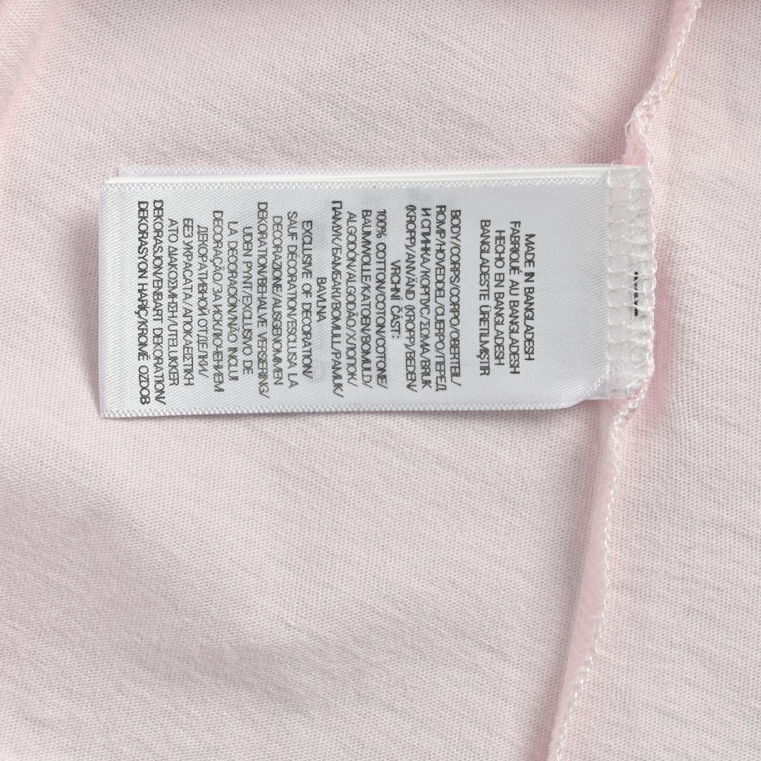 Ralph Lauren V-Neck Polo Pony Embroidered Short-Sleeve T-Shirt — Light Pink