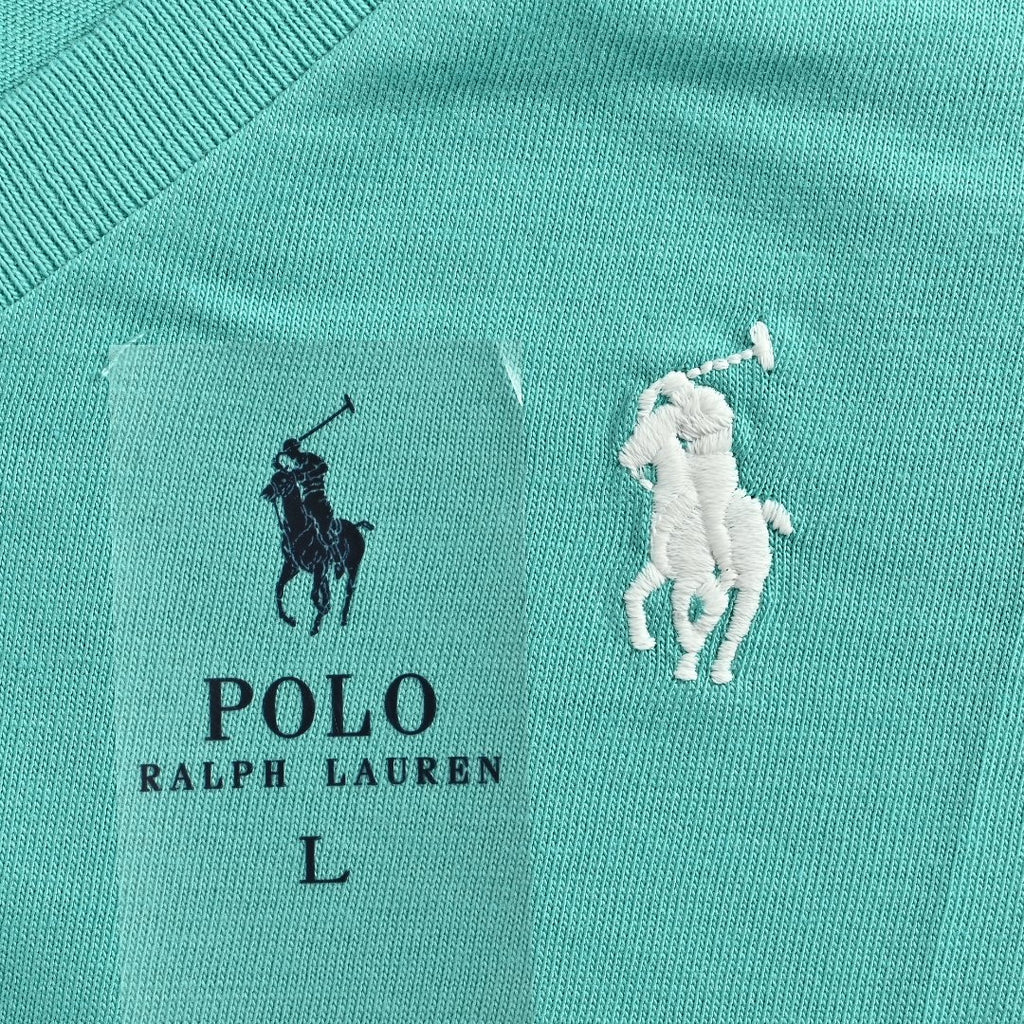 Ralph Lauren V-Neck Polo Pony Embroidered Short-Sleeve T-Shirt — Mint