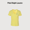 Ralph Lauren V-Neck Polo Pony Embroidered Short-Sleeve T-Shirt — Yellow