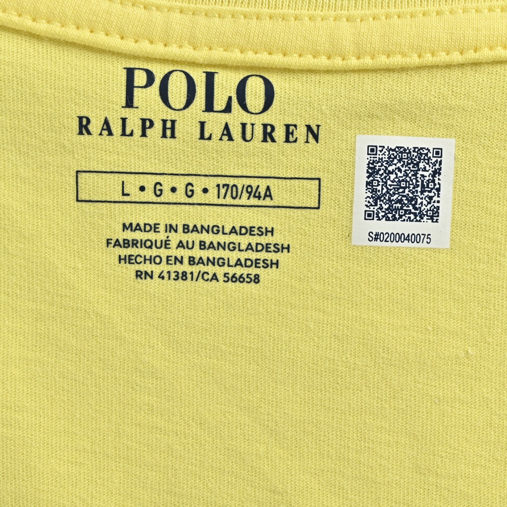 Ralph Lauren V-Neck Polo Pony Embroidered Short-Sleeve T-Shirt — Yellow