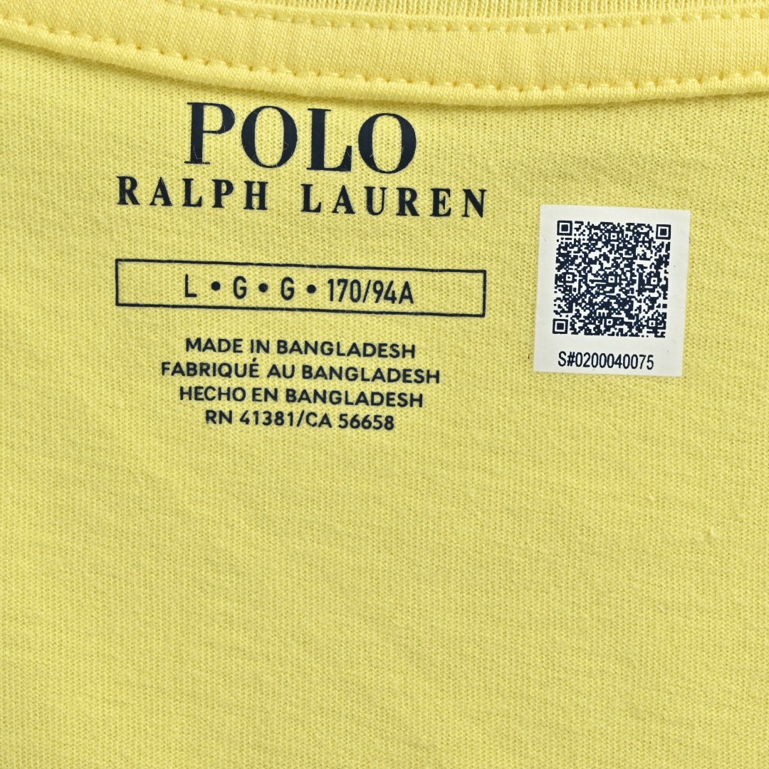 Ralph Lauren V-Neck Polo Pony Embroidered Short-Sleeve T-Shirt — Yellow