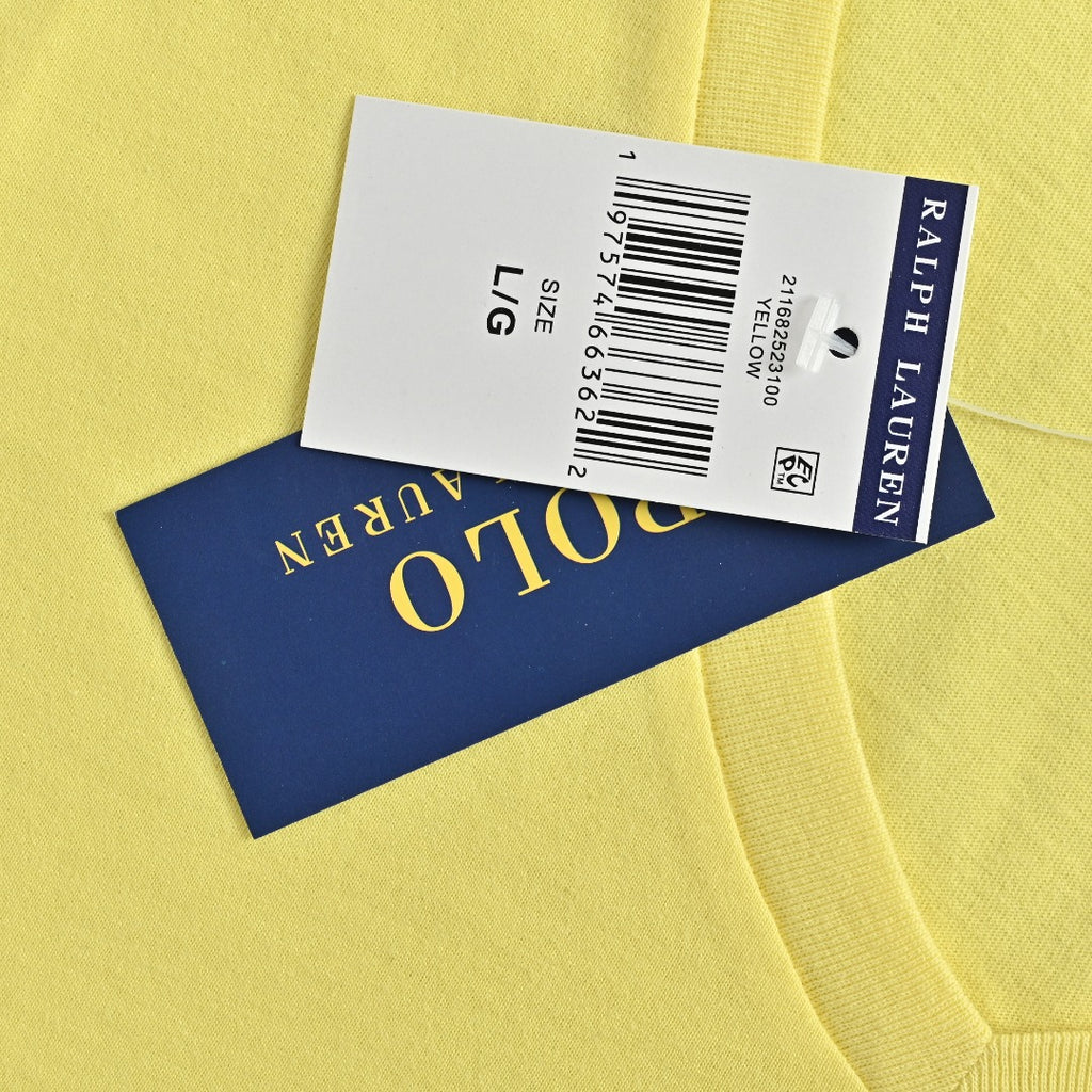 Ralph Lauren V-Neck Polo Pony Embroidered Short-Sleeve T-Shirt — Yellow