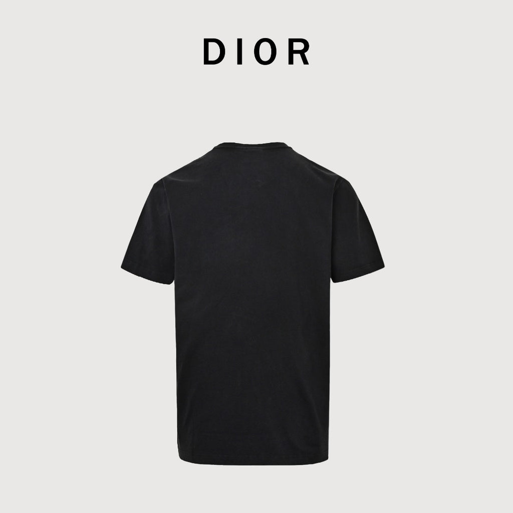 Dior Pocket Leather Label Short-Sleeve T-Shirt — Black