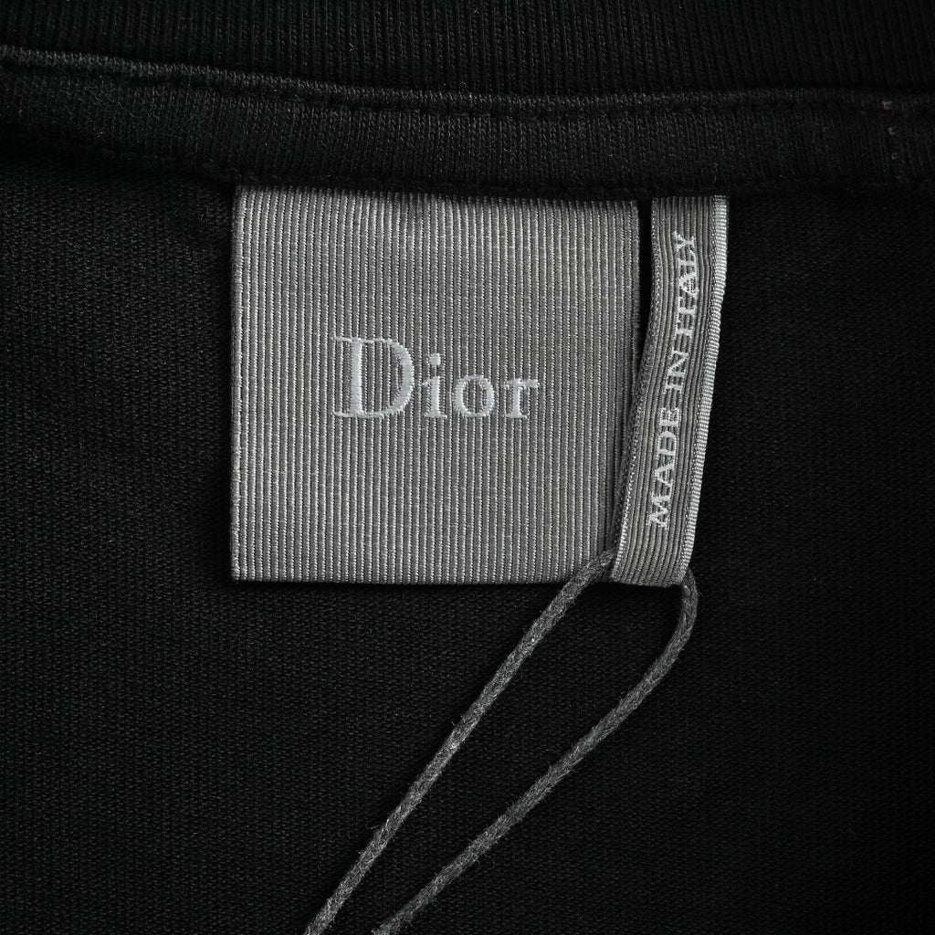 Dior Pocket Leather Label Short-Sleeve T-Shirt — Black