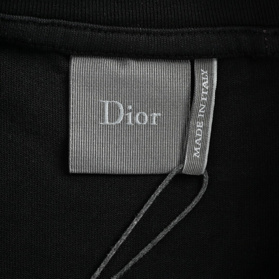 Dior Pocket Leather Label Short-Sleeve T-Shirt — Black